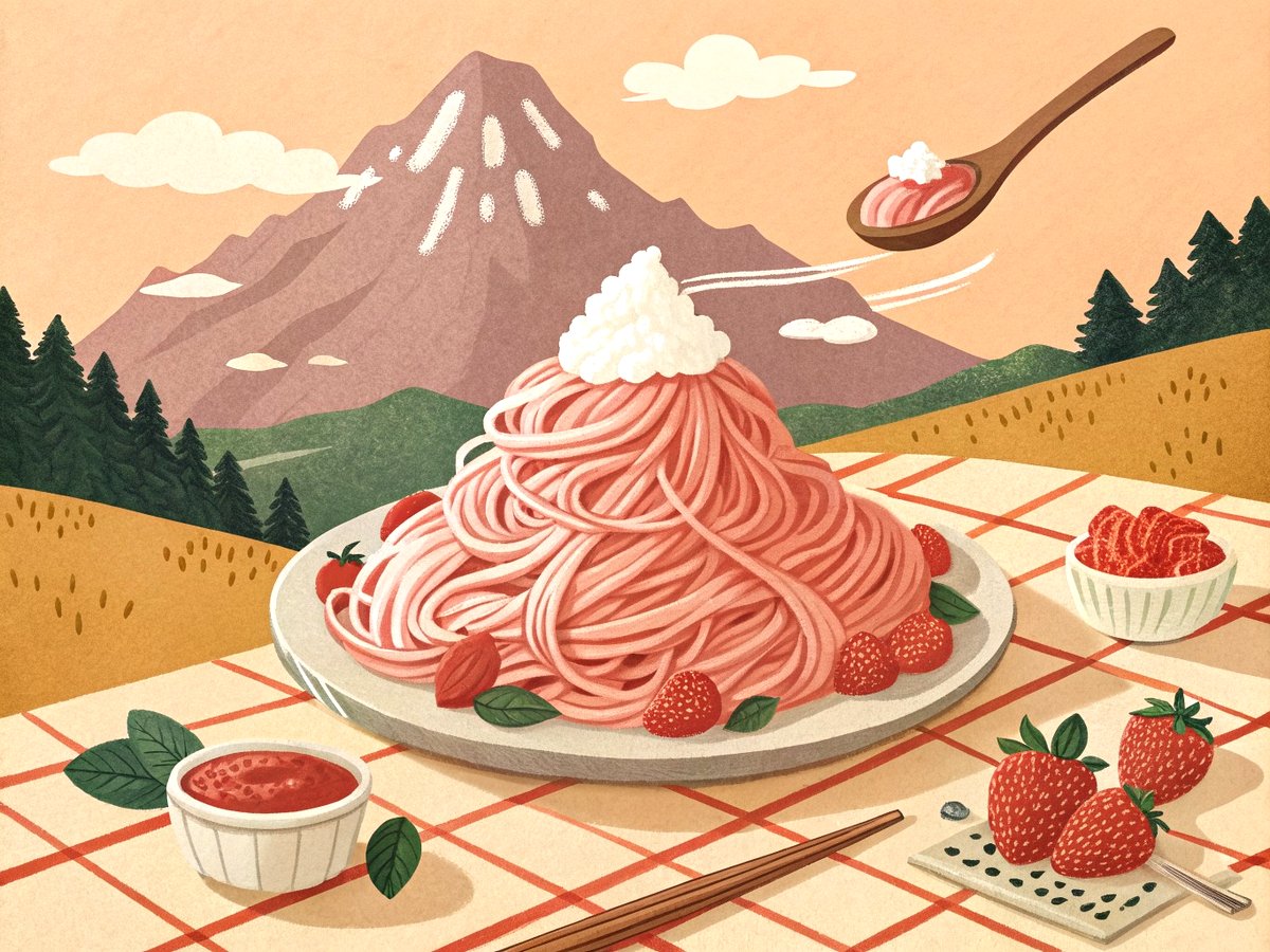 山のように盛られた甘口スパのイメージイラスト